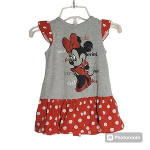 Red and Gray Disney Minnie Mouse Girls Dress